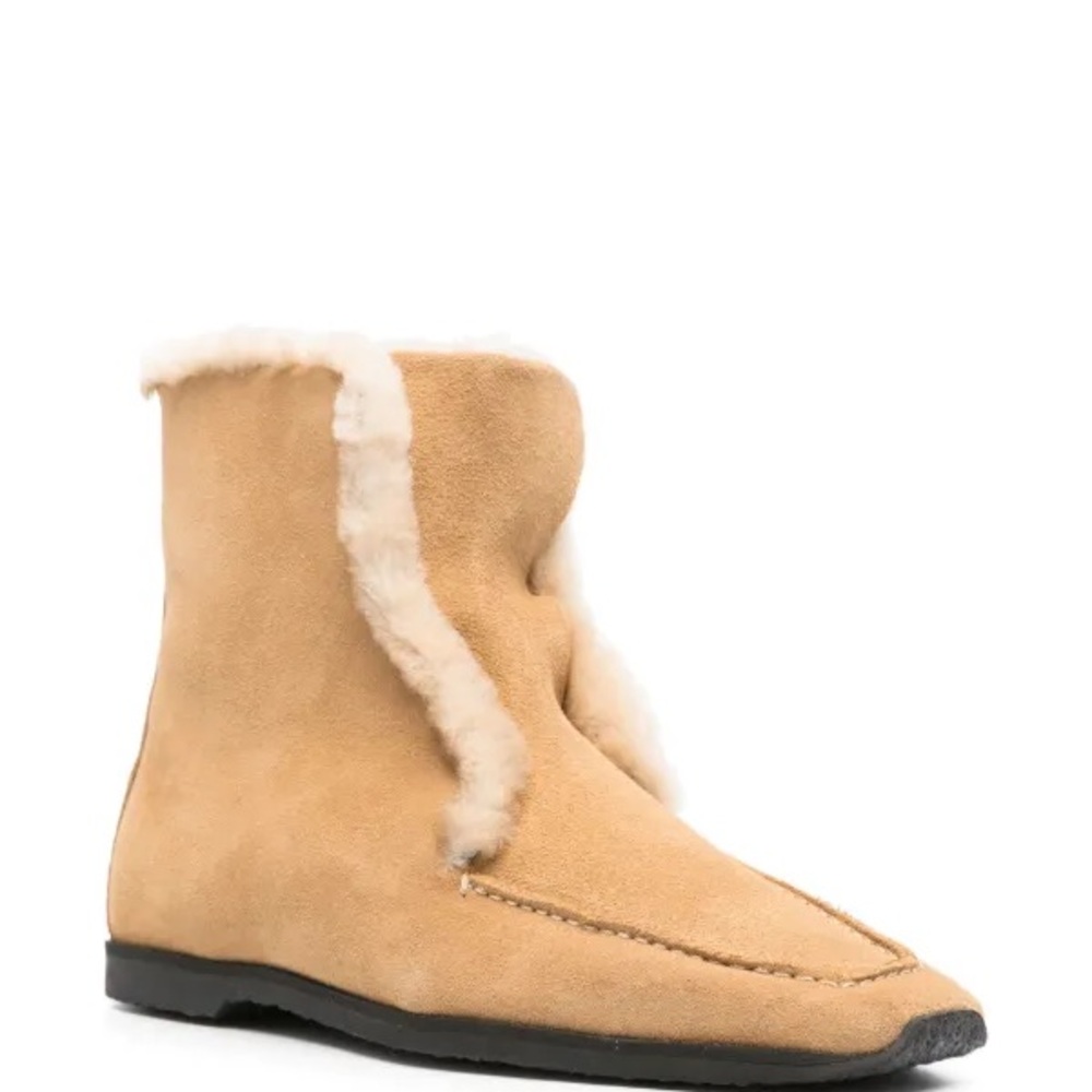 Toteme Camel Shearling Ankle Boots